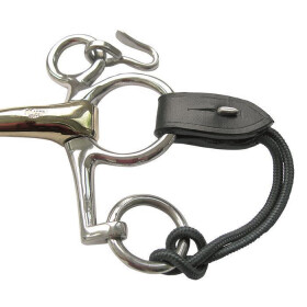 SPRENGER Pelhamriemen rund geflochtene Nylonschnur 16cm Leder-Zaumhaken