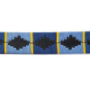 Pologürtel Leder schwarz "Malmö" farbig verziert navy-blau