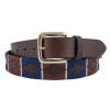 RITZ Pologürtel Leder braun "Hong Kong" farbig verziert navy-braun
