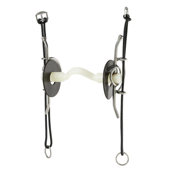 NATHE Aufzieh-Schenkeltrense 20mm Thermoplast feste Stange fixiert mit Zungenfreiheit